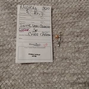 Vantel Pearls Cross Charm